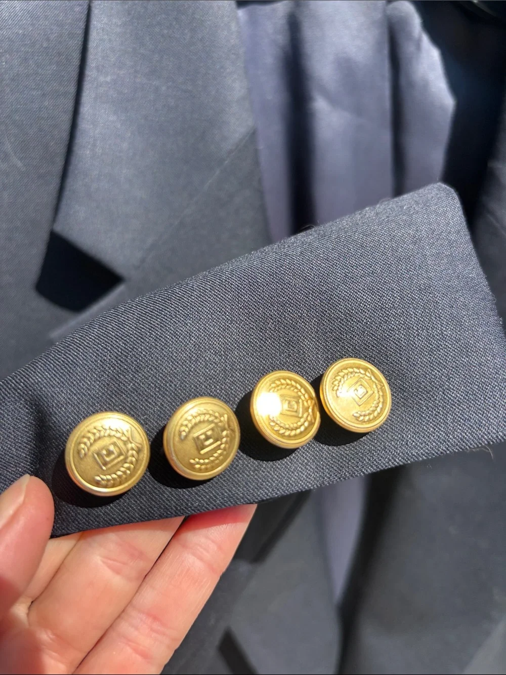 Chaps Navy Blazer with Gold Buttons 42R